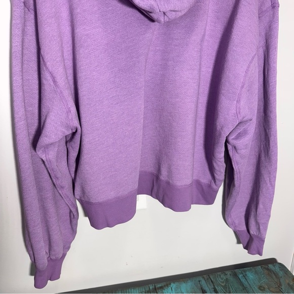 John Elliott Purple Cropped Vintage Fleece Hoodie Size 2 = Medium - Picture 11 of 16